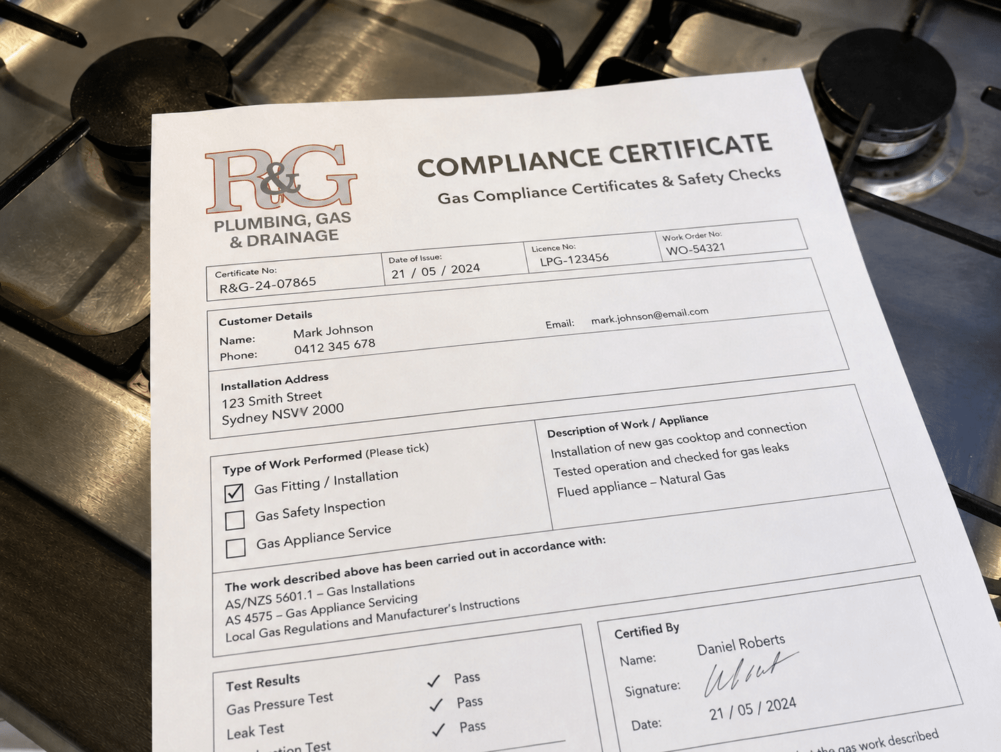 Gas Compliance Certificates and Safety Checks Sydney